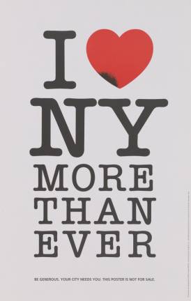 “I [Heart] New York More Than Ever,” 2001. Museum of the City of New York. Gift of Milton Glaser, 2019.27.3