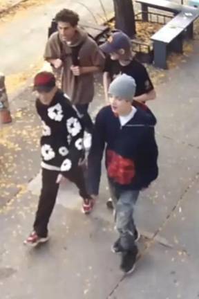 Four teens being sought by the NYPD, for allegedly hurling coins and slurs at a Jewish man on November 3.