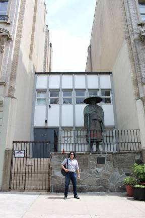 Shintaro Higashi poses in front of Kokushi Budo on the Upper West Side. Photo courtesy of Shintaro Higashi