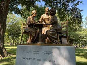 “Women’s Rights Pioneers” statue by Meredith Bergmann. Photo: Manhattan Borough President Gale A. Brewer on Twitter