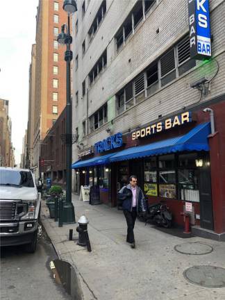 <b>Tracks Sports Bar, which was already forced to move when the LIRR concourse inside Penn Station was being renovated, could be one of dozens of small businesses in the way of any Amtrak plan to expand Penn Station’s footprint to the south of the station.</b> Photo: Keith J. Kelly
