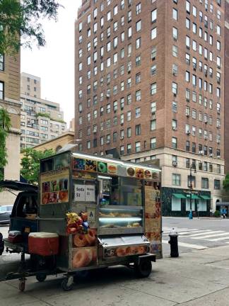 Mohamed Zidan’s breakfast cart at Madison and 86th St.