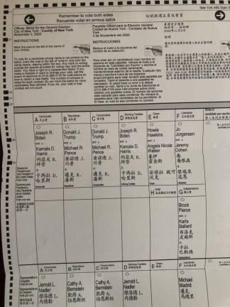 Absentee ballot. Photo: Michael Oreskes