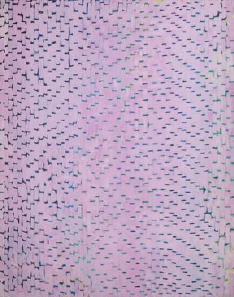 Alma Thomas, “Cherry Blossom Symphony,” 1972, Acrylic on canvas, 175.3 x 137.8 cm, Collection of halley k harrisburg and Michael Rosenfeld, New York, Courtesy of Michael Rosenfeld Gallery LLC, NY
