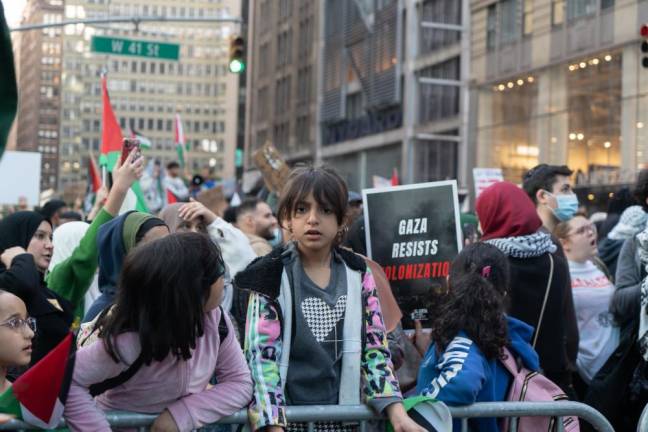 Several children also participated in the protest on Oct. 13.