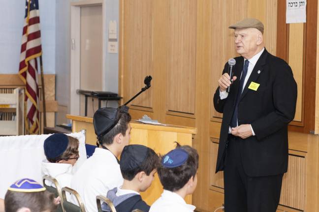 Jack Kliger, President &amp; CEO of the Museum of Jewish Heritage - A Living Memorial to the Holocaust, speaks to students of The Ramaz School.
