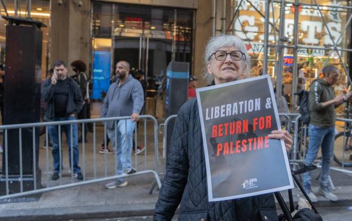 Helen, a Jewish-American woman supporting the Palestinian cause.