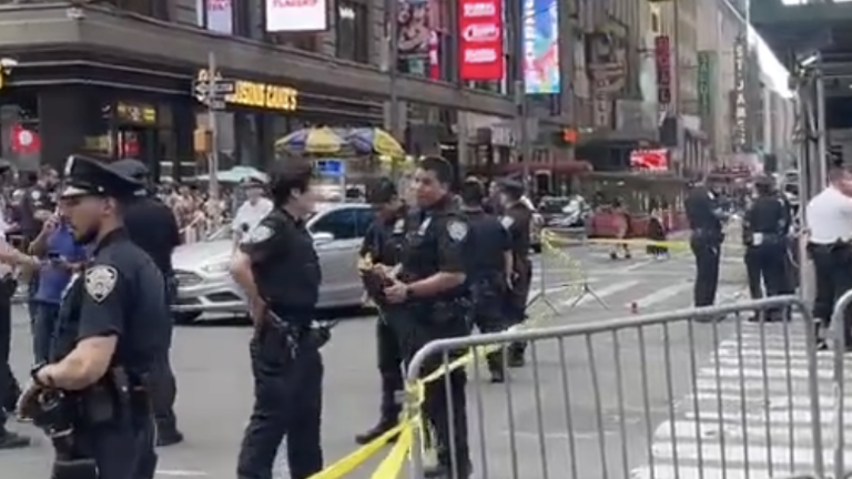 Police closed areas of Times Square after a shooting took place in the afternoon of June 18. One teen has been arrested.