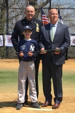 Johnny Moynihan, his son John, and Police Commissioner James O’Neill, April 2016.