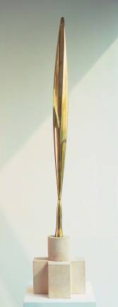 Constantin Brancusi.&#xa0;&quot;Bird&#xa0;in&#xa0;Space,&quot;&#xa0;c.1941.&#xa0;Bronze 6' high, on two-part stone pedestal 17 3/8&quot; high. The Museum of Modern Art, New York.&#xa0;Gift of Mr. and Mrs. William A. M. Burden.&#xa0;&#xa9; 2018 Artists Rights Society (ARS), New York / ADAGP, Paris A version of &quot;Bird in Space&quot; was at the center of an historic trial that began in 1927 and changed the definition of sculpture in this country. No longer did a bird have to look like bird.