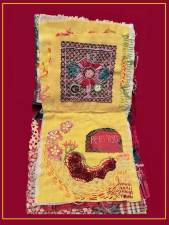 Image of embroidered art that artist Alison J. Stein is stitching into a book. Photo: Alison J. Stein