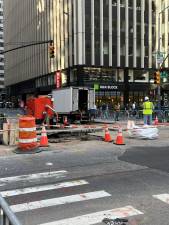 Excavation to repair the burst main at 40th St. &amp; 7th Ave. was still well underway on the evening of August 31.