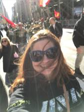 The author at the 2018 Veterans Day parade in New York, when she marched with Iraq and Afghanistan Veterans of America. Photo courtesy of Allison Churchill