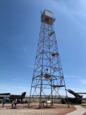 At The National Museum of Nuclear Science and History, in Albuquerque, NM, a skillful recreation of the Trinity Tower, and the Gadget, as it was known, replicate a scene from mid-July in 1945 when J. Robert Oppenheimer climbed to witness testing for the atom bomb he was developing.