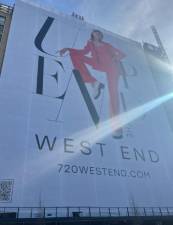 A billboard for a luxury condo project at 720 West End Ave, pictured on Feb. 15. On Jan. 30, the DOB said that the enormous UWS billboard was in violation of multiple regulations, and should be taken down within 45 days.