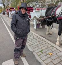 A horse carriage driver in Central Park, Nov. 13, 2025.
