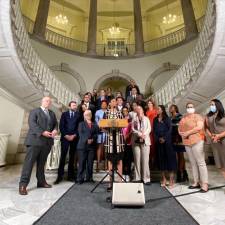 City Council members after passing FY 2023 budget. Photo via Gale A. Brewer on Twitter