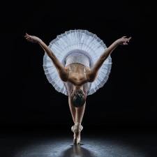 Elizabeth Yilmaz-Dobrow takes a bow in a posed ballet shot. Photo: Richard Calmes