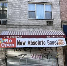 Absolute Bagels, an UWS staple that closed abruptly last December, will be replaced by “Absolute Bagel” in the near future. The spot’s new owners appear to be paying homage to the beloved original.