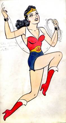 H. G. Peter, Drawing of Wonder Woman in Costume, ca. 1941. Courtesy of Metropoliscomics.com.