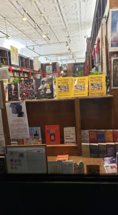 Peter Pereira’s books on display at Logos. Photo courtesy of Peter Pereira