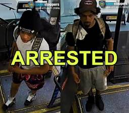 Two suspects arrested for Elder Assault on a Broadway bus.