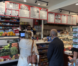 Councilmember Gale Brewer and Small Business Services (SBS) Commissioner Kenny Minaya toured local stores along Amsterdam Avenue August 10.