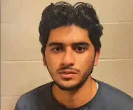 Muhammad Shahzeb Khan after his arrest in Ormstown, Quebec, on Sept. 4, 2024.