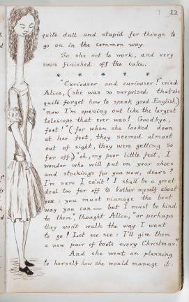 Lewis Carroll (1832&#x2013;1898), illustrated manuscript of Alice&#x2019;s Adventures Under Ground, completed 13 September 1864. &#xa9; The British Library Board.
