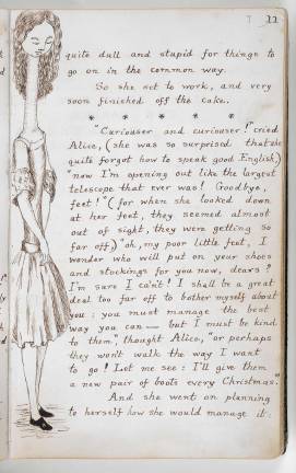 Lewis Carroll (1832&#x2013;1898), illustrated manuscript of Alice&#x2019;s Adventures Under Ground, completed 13 September 1864. &#xa9; The British Library Board.
