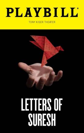 Cover of Playbill for “Letters of Suresh.” Photo courtesy of Second Stage Theater