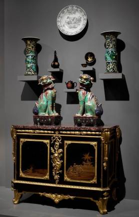 Room 10: A dramatic display of European and Asian porcelain (ca. 1500–ca. 1900) is featured in this Frick Madison room, reflecting deep cultural interaction in the history of the medium. Photo: Joe Coscia
