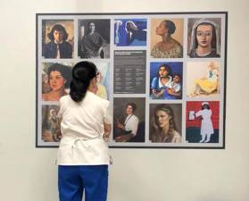 Northwell’s Lenox Hill Hospital displays part of Sandra and William Nicholson’s “Women Who Dared” collection of art by women artists. Photo courtesy of Northwell Health