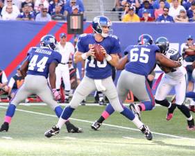 Eli in action against the Seattle Seahawks, October 2011.