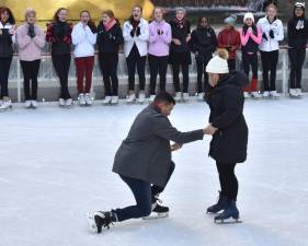 Anthony Piglowski and Hayley Nejman at Rockefeller Center.