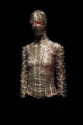 “Yashmak” Shaun Leane, Designed for Alexander McQueen,Spring/summer 2000, edition 2017, Aluminum, Swarovski crystal. Photo: Adel Gorgy