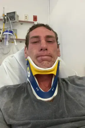 Joseph Borgen in the hospital after May 21, 2021, Times Square attack.