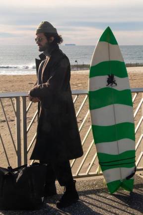 Stéphane Rodriguez, 37, commuted to Rockaway Beach from Williamsburg, Brooklyn in early December. It’s his first winter surfing at Beach 90th Street.
