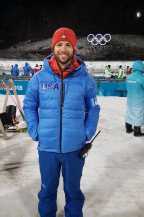 Dr. Brett Toresdahl at the 2018 Pyeongchang Winter Olympics. Photo courtesy of Hospital for Special Surgery
