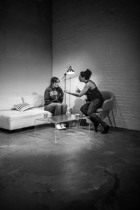 Meredith Owens&#xa0;and&#xa0;Kayla Jackmon in &quot;Rubbermatch,&quot; a play by Paz Pardo directed by Andrew Willis-Woodward now at TBG Theatre. Photo: Anne Whitman