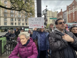 Only days before the full board of Community Board 7 is expected to take a vote on the river-to-rive bike lane that the Department of Transportation is pushing, protestors on May 2 spoke out against it.