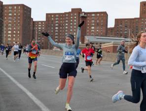The joy of running past Stuy Town in the NYC Half Marathon.