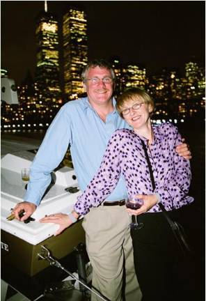 Forbes photographer Glen Davis captured a photo of Keith J. Kelly and his wife Pat Walsh on the deck of the Highlander yacht on the evening of Sept. 10, with the Twin Towers in the background. It would emerge as one of the last photos ever taken of the Twin Towers at night. A little more than 12 hours later, the towers fell.