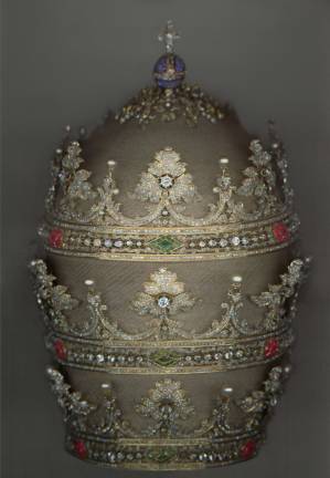 Tiara of Pius IX (reigned 1846&#x2013;78). German and Spanish, 1854. Courtesy of the Collection of the Office of Liturgical Celebrations of the Supreme Pontiff, Papal Sacristy, Vatican City. Image courtesy of The Metropolitan Museum of Art. Digital composite scan: Katerina Jebb