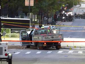 The rented truck that West Side bike path terrorist Sayfullo Saipov used in the horrifying attack in a bike lane on Halloween 2017. Photo: Wikimedia Commons.