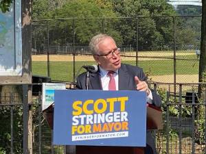 Scott Stringer announcing his run for mayor. Photo: Scott Stringer via Twitter