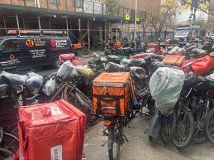 E-bike clutter on eleventh street between First Ave and Ave. A.