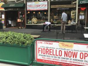 Fiorello on the Upper West Side gets ready for outdoor dining.