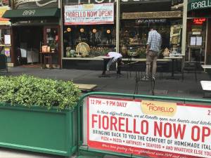 Fiorello on the Upper West Side gets ready for outdoor dining.