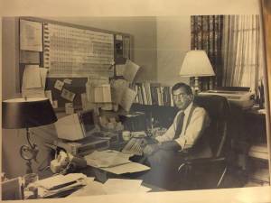 Longtime anti-drug crusader and recovered addict-turned-East Side community leader Dave Rosenstein in his midtown office in the 1980s.